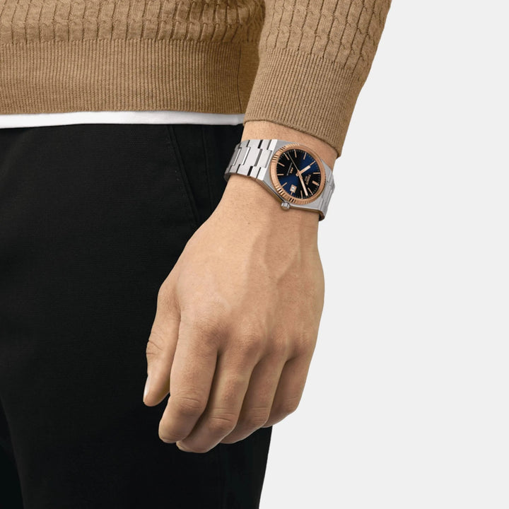 Tissot PRX Gold 40mm Powermatic 80 Blue Dial 18K Rose Gold Bezel