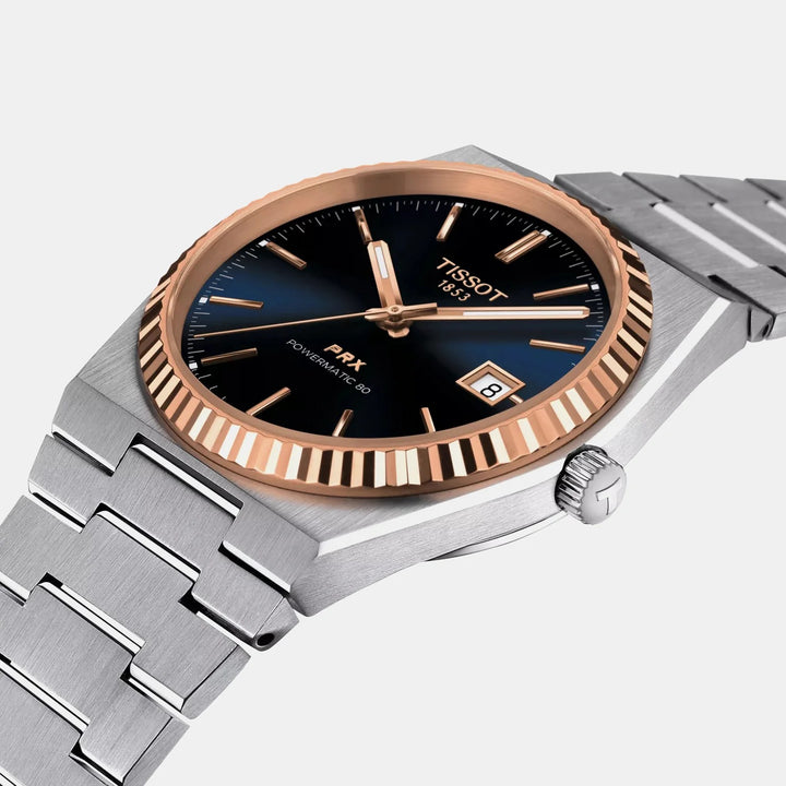 Tissot PRX Gold 40mm Powermatic 80 Blue Dial 18K Rose Gold Bezel